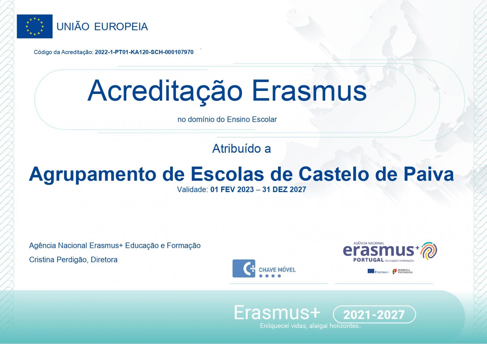 Acreditação Erasmus (AECP) no domínio do Ensino Escolar
